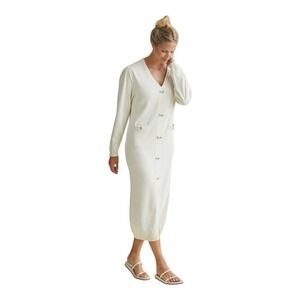 A. Putnam Enza Cashmere Blend Pale Pink Midi Lightweight Sweater Dress Small New